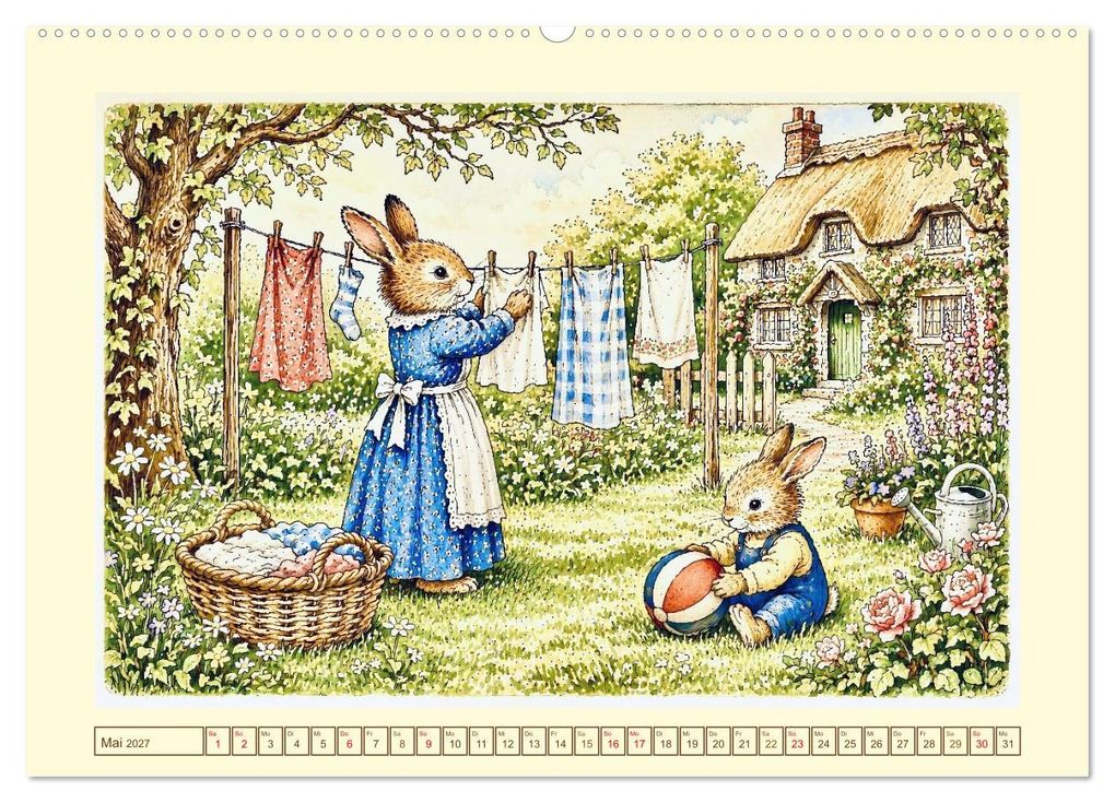 Weitere Ansicht: Bei Familie Hase (hochwertiger Premium Wandkalender 2027 DIN A2 quer), Kunstdruck in Hochglanz | Steffani Lehmann, Calvendo