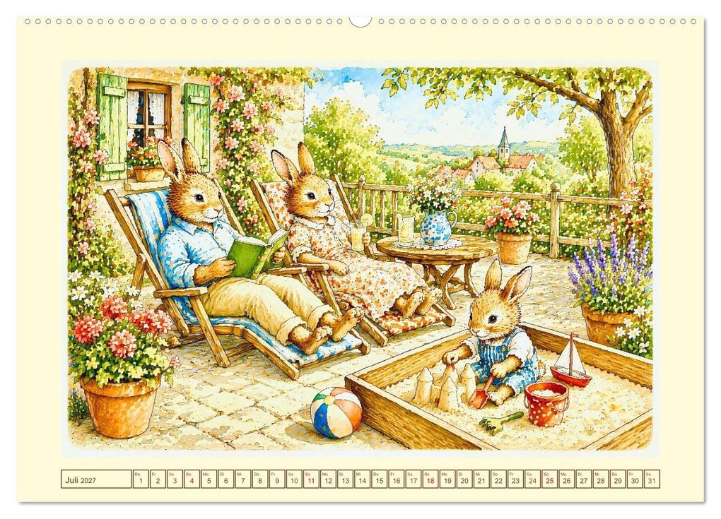 Weitere Ansicht: Bei Familie Hase (hochwertiger Premium Wandkalender 2027 DIN A2 quer), Kunstdruck in Hochglanz | Steffani Lehmann, Calvendo