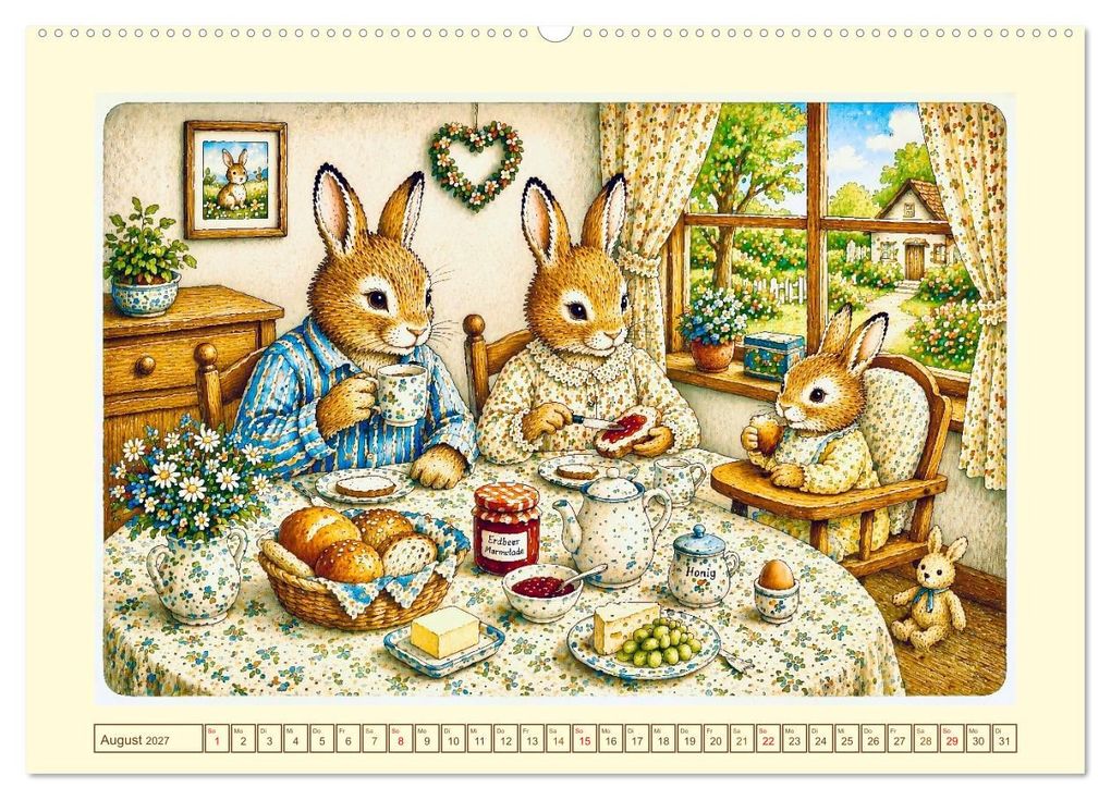 Weitere Ansicht: Bei Familie Hase (hochwertiger Premium Wandkalender 2027 DIN A2 quer), Kunstdruck in Hochglanz | Steffani Lehmann, Calvendo