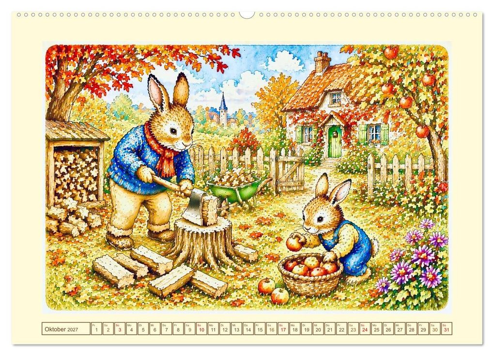 Weitere Ansicht: Bei Familie Hase (hochwertiger Premium Wandkalender 2027 DIN A2 quer), Kunstdruck in Hochglanz | Steffani Lehmann, Calvendo