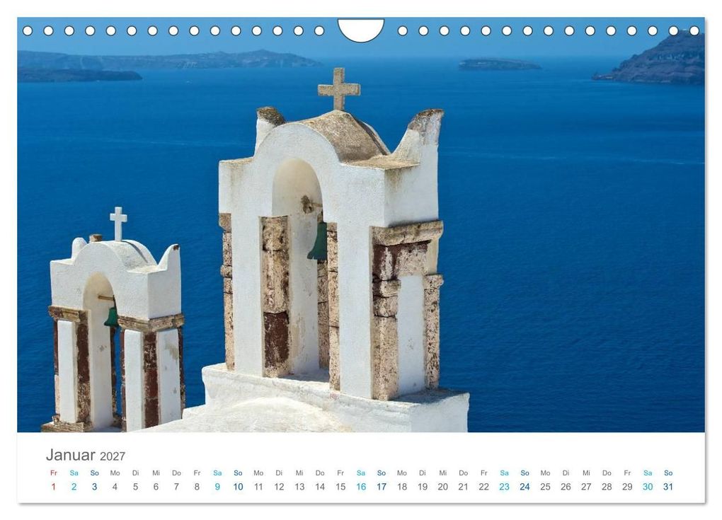 Weitere Ansicht: Santorin - Perle der Kykladen (Wandkalender 2027 DIN A4 quer), CALVENDO Monatskalender | Rainer Tewes, Calvendo