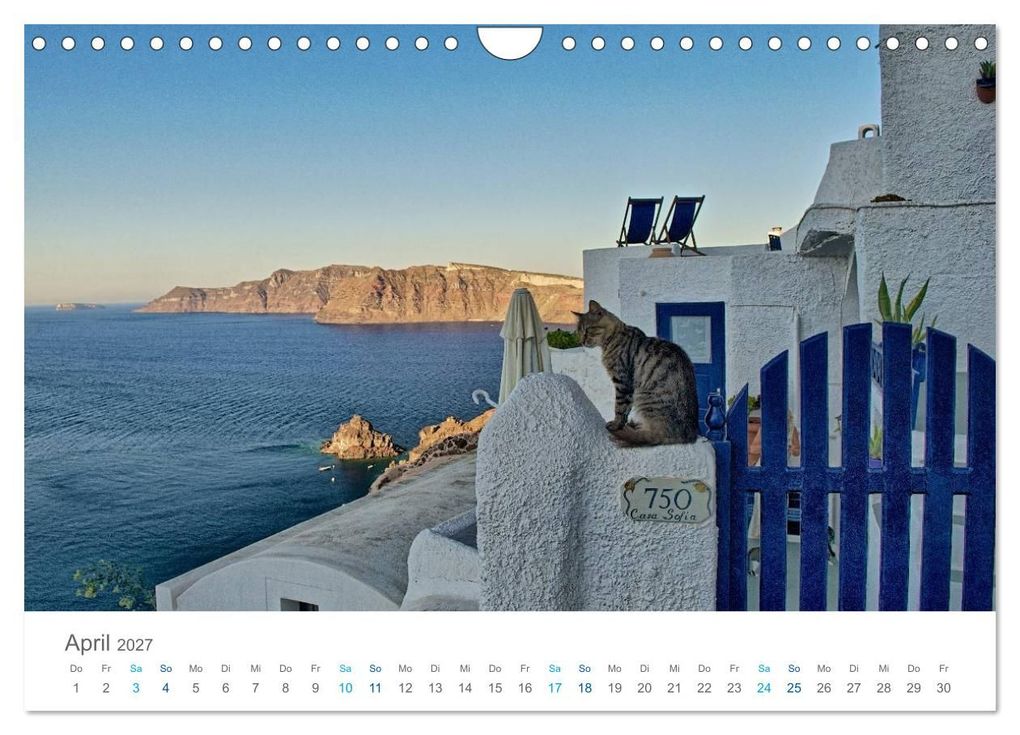 Weitere Ansicht: Santorin - Perle der Kykladen (Wandkalender 2027 DIN A4 quer), CALVENDO Monatskalender | Rainer Tewes, Calvendo