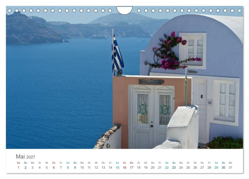 Weitere Ansicht: Santorin - Perle der Kykladen (Wandkalender 2027 DIN A4 quer), CALVENDO Monatskalender | Rainer Tewes, Calvendo