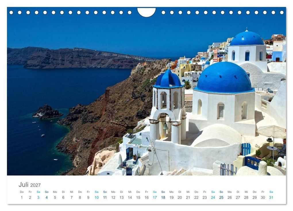 Weitere Ansicht: Santorin - Perle der Kykladen (Wandkalender 2027 DIN A4 quer), CALVENDO Monatskalender | Rainer Tewes, Calvendo
