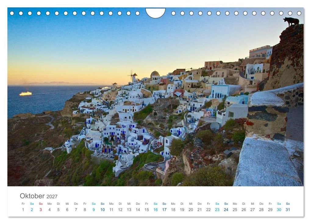 Weitere Ansicht: Santorin - Perle der Kykladen (Wandkalender 2027 DIN A4 quer), CALVENDO Monatskalender | Rainer Tewes, Calvendo