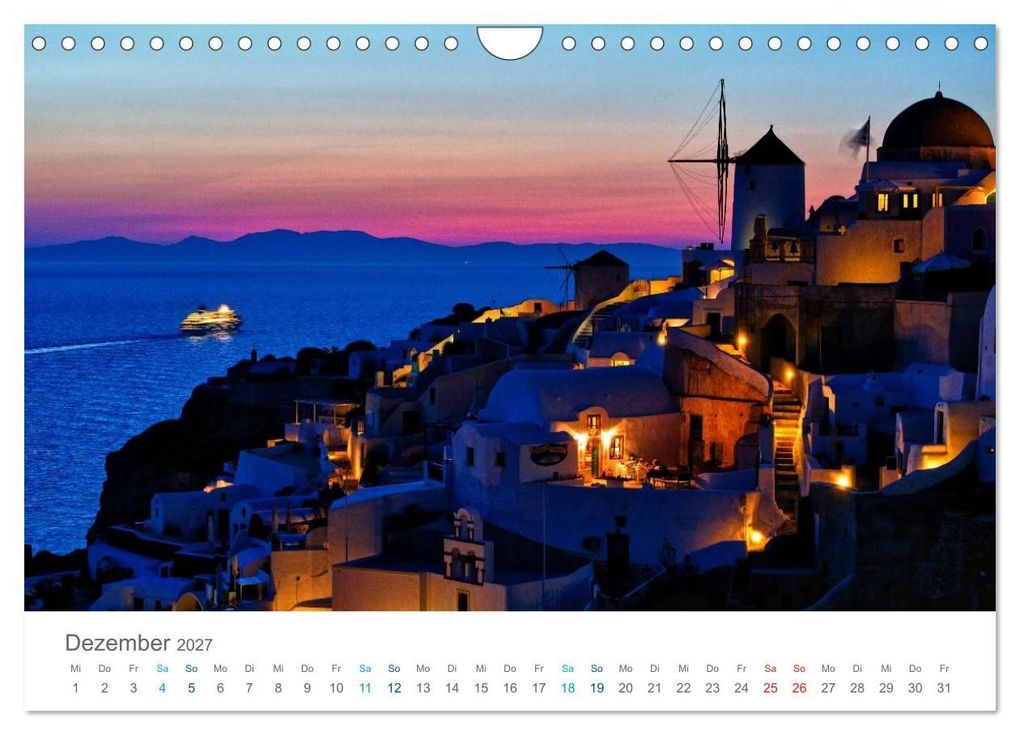 Weitere Ansicht: Santorin - Perle der Kykladen (Wandkalender 2027 DIN A4 quer), CALVENDO Monatskalender | Rainer Tewes, Calvendo