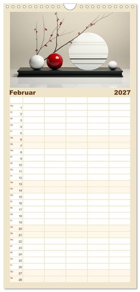 Weitere Ansicht: Familienplaner 2027 - Zen mit 5 Spalten (Wandkalender, 21 x 45 cm) CALVENDO | Cathrin Illgen, Calvendo