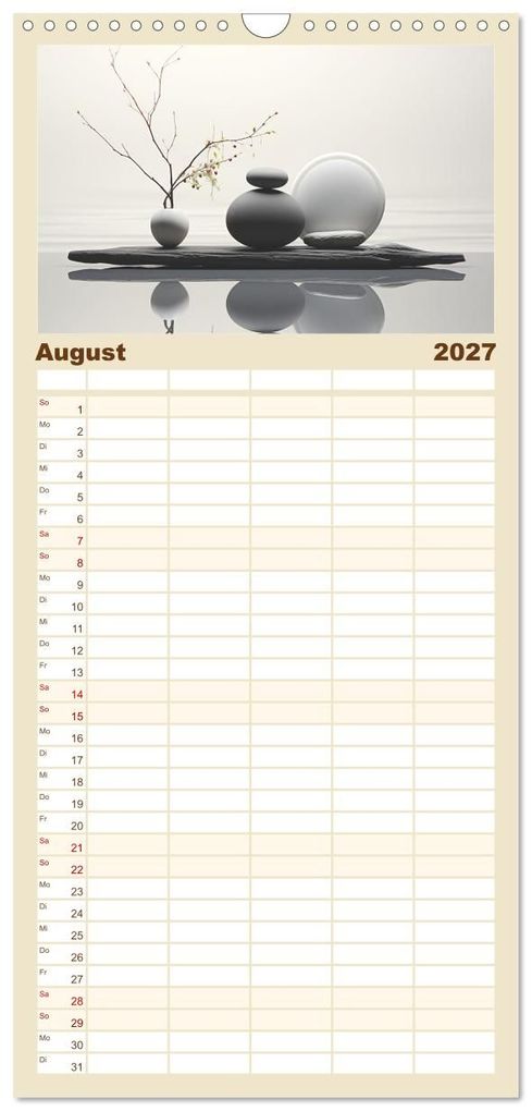 Weitere Ansicht: Familienplaner 2027 - Zen mit 5 Spalten (Wandkalender, 21 x 45 cm) CALVENDO | Cathrin Illgen, Calvendo