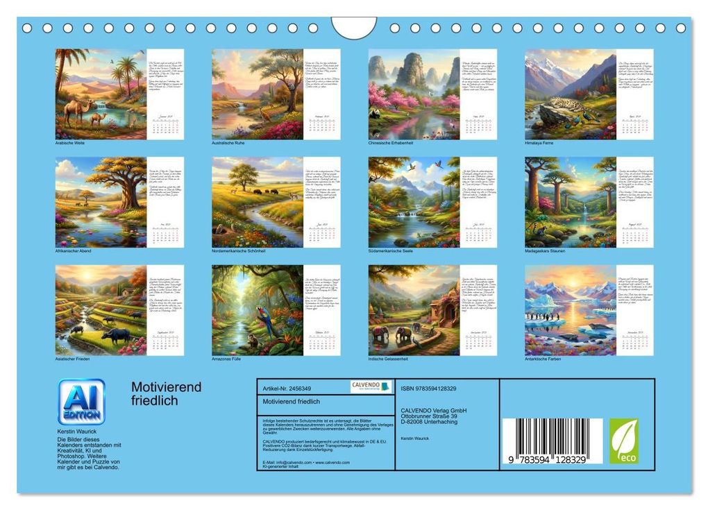 Weitere Ansicht: Motivierend friedlich (Wandkalender 2027 DIN A4 quer), CALVENDO Monatskalender | Kerstin Waurick, Calvendo