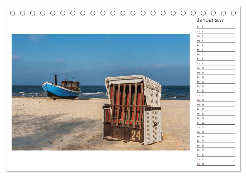 Weitere Ansicht: Zeit für Erholung - Insel Usedom / Geburtstagskalender (Tischkalender 2027 DIN A5 quer), CALVENDO Monatskalender | Gunter Kirsch, Calvendo