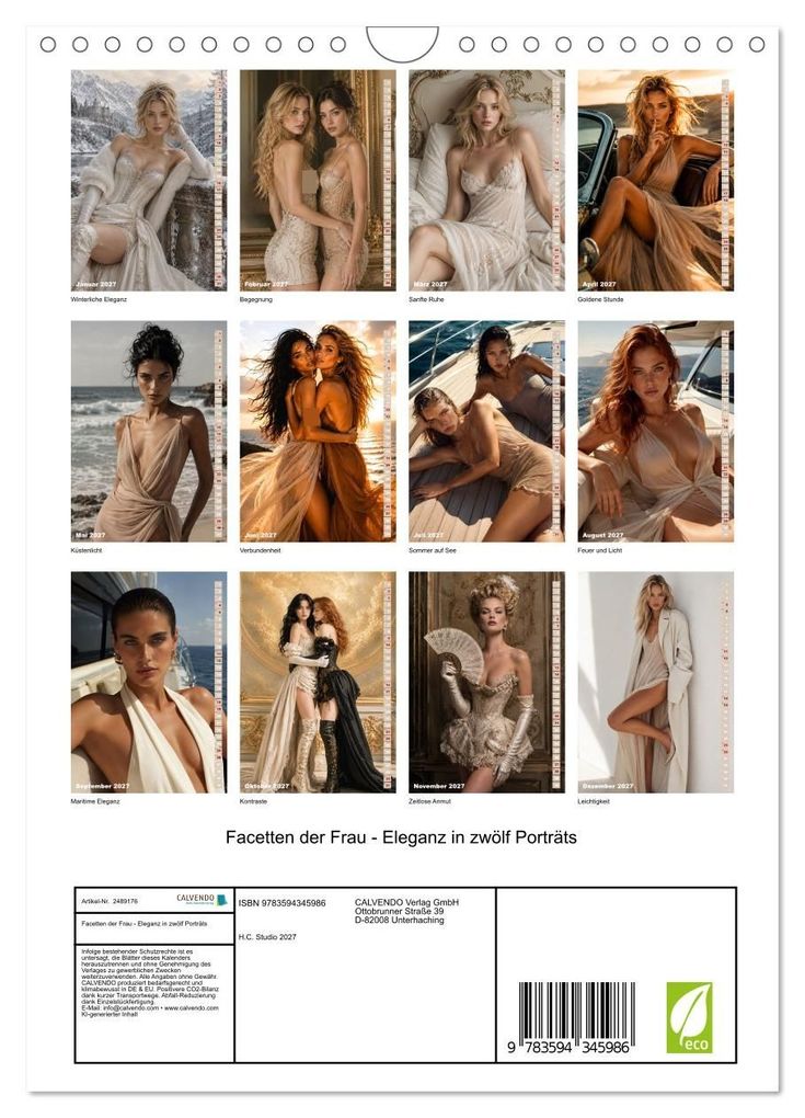 Weitere Ansicht: Facetten der Frau - Eleganz in zwölf Porträts (Wandkalender 2027 DIN A4 hoch), CALVENDO Monatskalender | H.C. Studio 2027, Calvendo