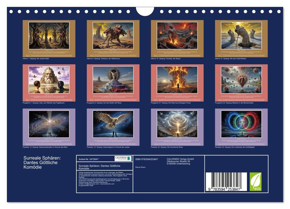 Weitere Ansicht: Surreale Sphären: Dantes Göttliche Komödie (Wandkalender 2027 DIN A4 quer), CALVENDO Monatskalender | Werner Braun, Calvendo