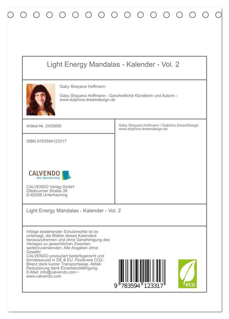 Weitere Ansicht: Light Energy Mandalas - Kalender - Vol. 2 (Tischkalender 2027 DIN A5 hoch), CALVENDO Monatskalender | Gaby Shayana Hoffmann, Calvendo