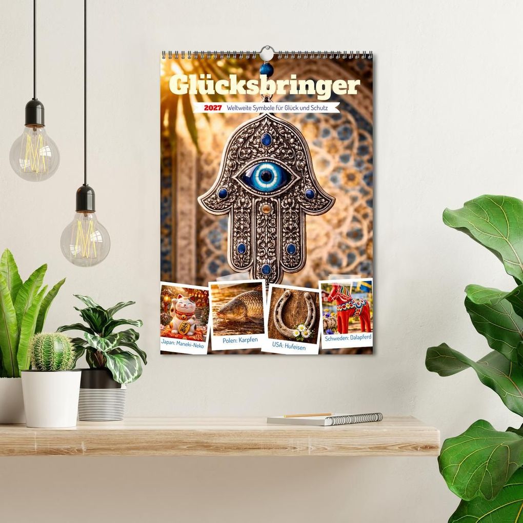 Weitere Ansicht: Glücksbringer. Weltweite Symbole für Glück und Schutz (Wandkalender 2027 DIN A3 hoch), CALVENDO Monatskalender | Steffani Lehmann, Calvendo