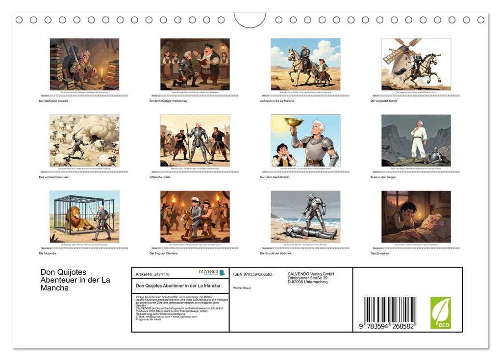 Weitere Ansicht: Don Quijotes Abenteuer in der La Mancha (Wandkalender 2027 DIN A4 quer), CALVENDO Monatskalender | Werner Braun, Calvendo