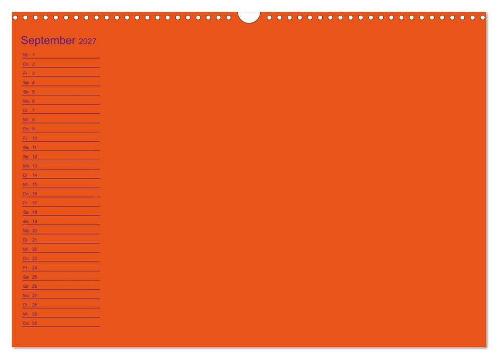 Weitere Ansicht: Bastel-Geburtstagskalender orange / Geburtstagskalender (Wandkalender 2027 DIN A3 quer), CALVENDO Monatskalender | Kreativ ist gut, Calvendo