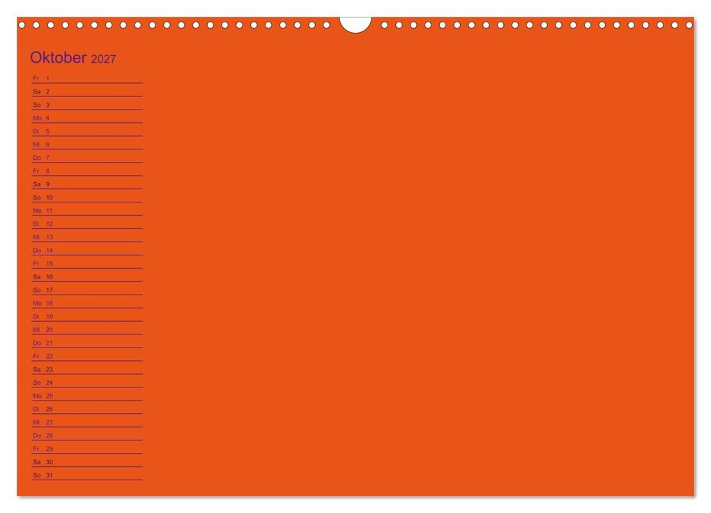 Weitere Ansicht: Bastel-Geburtstagskalender orange / Geburtstagskalender (Wandkalender 2027 DIN A3 quer), CALVENDO Monatskalender | Kreativ ist gut, Calvendo