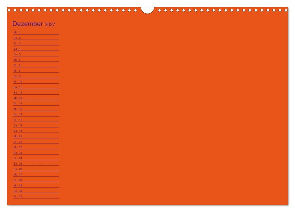 Weitere Ansicht: Bastel-Geburtstagskalender orange / Geburtstagskalender (Wandkalender 2027 DIN A3 quer), CALVENDO Monatskalender | Kreativ ist gut, Calvendo