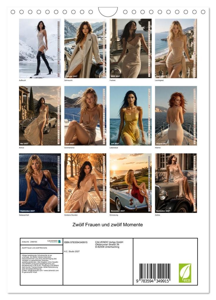 Weitere Ansicht: Zwölf Frauen und zwölf Momente (Wandkalender 2027 DIN A4 hoch), CALVENDO Monatskalender | H.C. Studio 2027, Calvendo