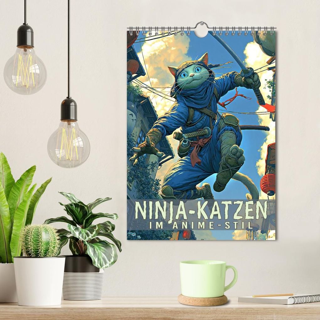 Weitere Ansicht: Ninja-Katzen - im Anime-Stil (Wandkalender 2027 DIN A4 hoch), CALVENDO Monatskalender | Val Thoermer, Calvendo