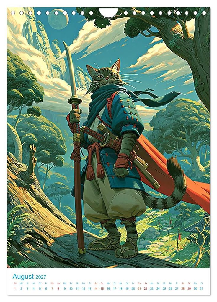 Weitere Ansicht: Ninja-Katzen - im Anime-Stil (Wandkalender 2027 DIN A4 hoch), CALVENDO Monatskalender | Val Thoermer, Calvendo