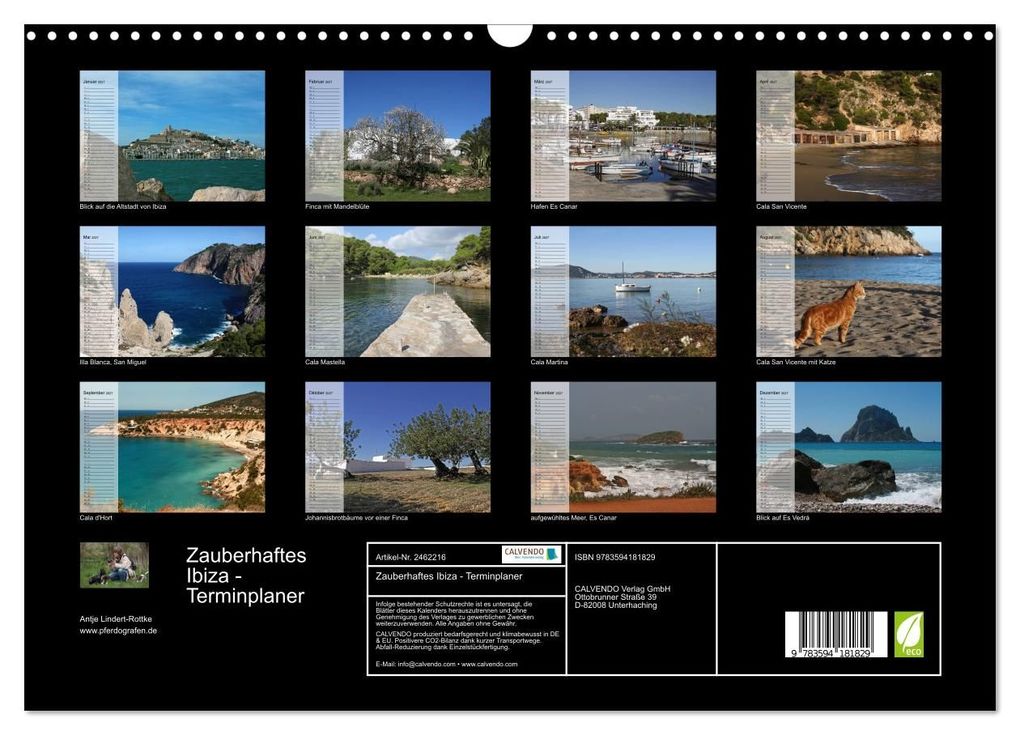 Weitere Ansicht: Zauberhaftes Ibiza - Terminplaner (Wandkalender 2027 DIN A3 quer), CALVENDO Monatskalender | Antje Lindert-Rottke, Calvendo