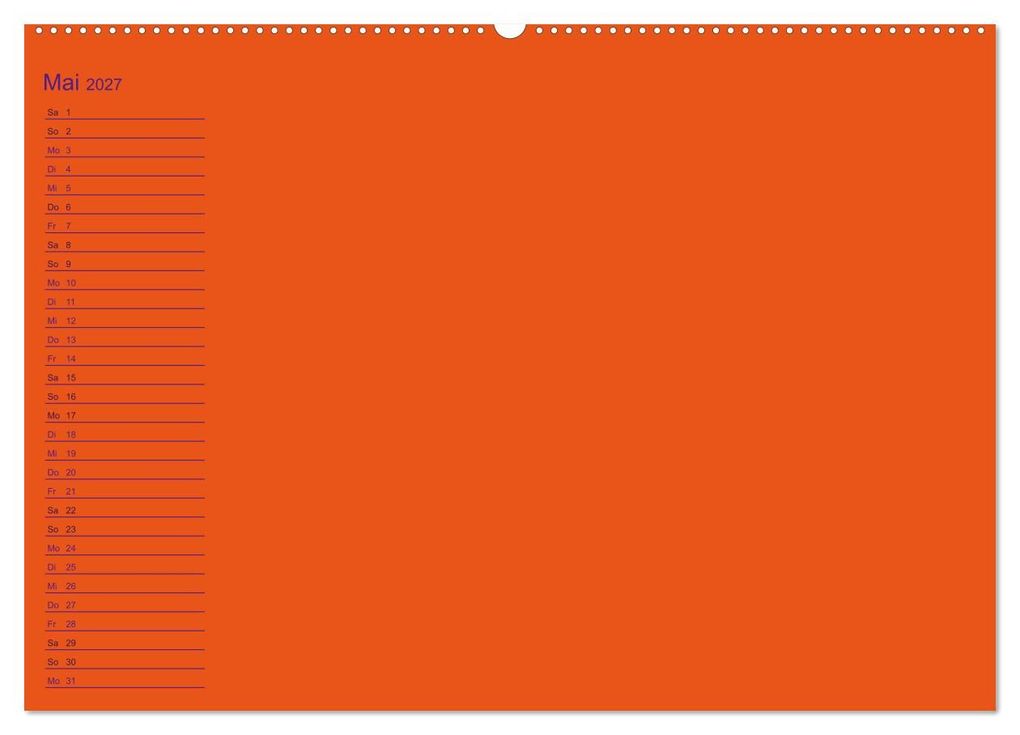 Weitere Ansicht: Bastel-Geburtstagskalender orange / Geburtstagskalender (Wandkalender 2027 DIN A2 quer), CALVENDO Monatskalender | Kreativ ist gut, Calvendo
