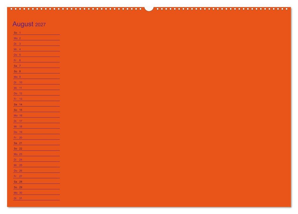 Weitere Ansicht: Bastel-Geburtstagskalender orange / Geburtstagskalender (Wandkalender 2027 DIN A2 quer), CALVENDO Monatskalender | Kreativ ist gut, Calvendo