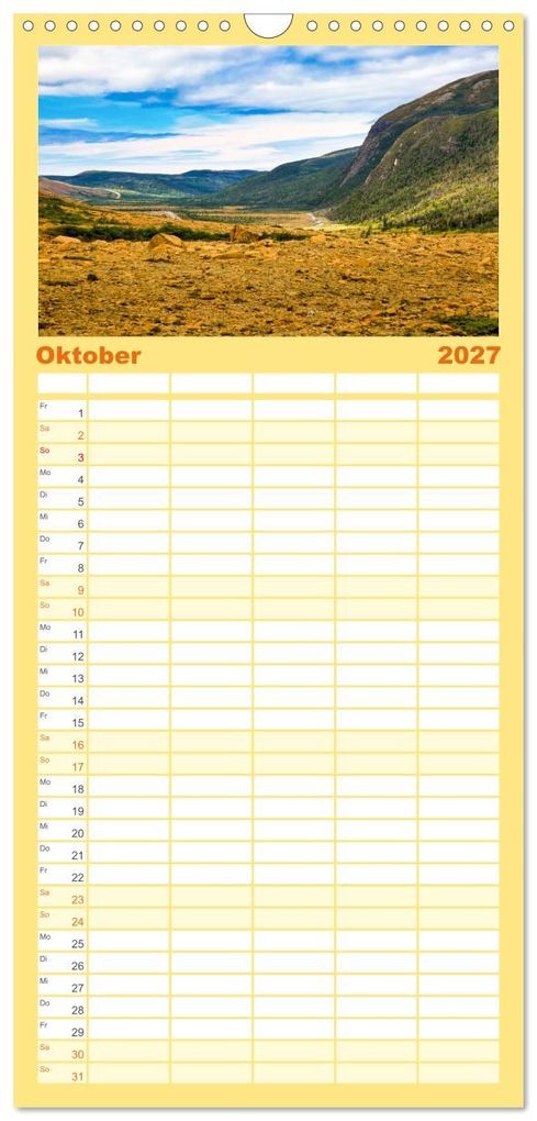 Weitere Ansicht: Familienplaner 2027 - Neufundland - wilde Schönheit im Atlantik mit 5 Spalten (Wandkalender, 21 x 45 cm) CALVENDO | Sabine Jost, Calvendo