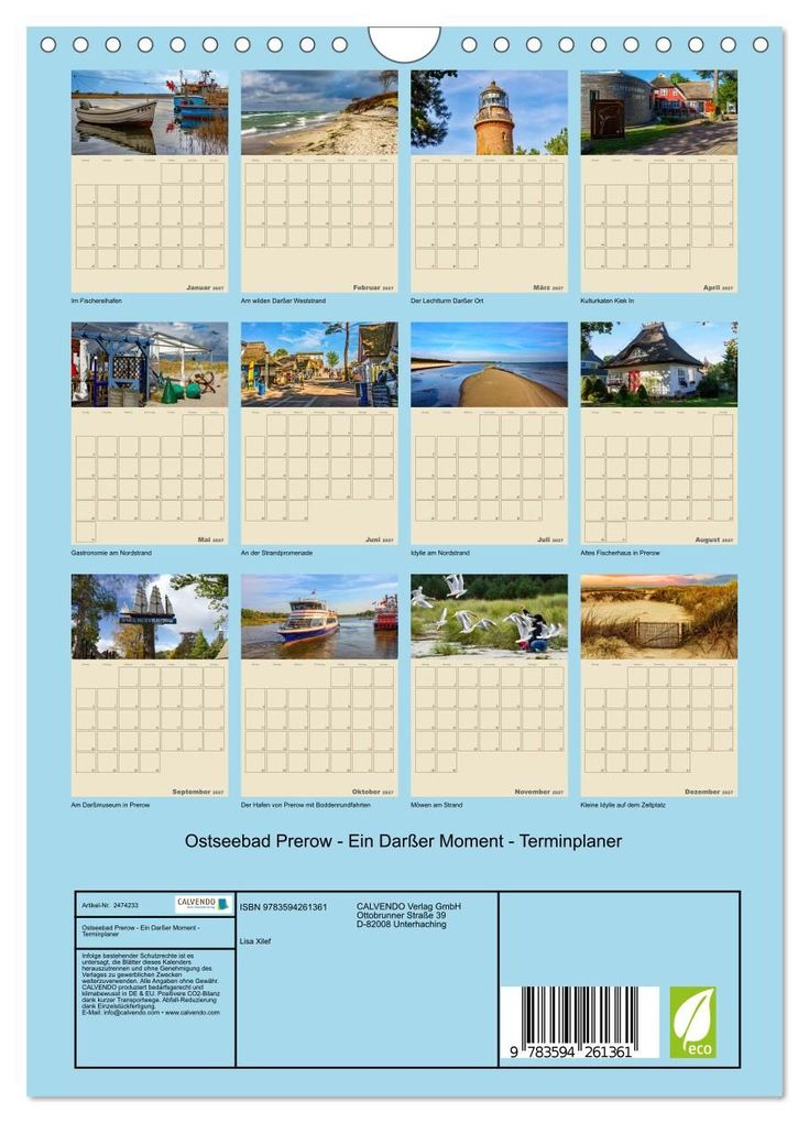 Weitere Ansicht: Ostseebad Prerow - Ein Darßer Moment - Terminplaner (Wandkalender 2027 DIN A4 hoch), CALVENDO Monatskalender | Lisa Xilef, Calvendo