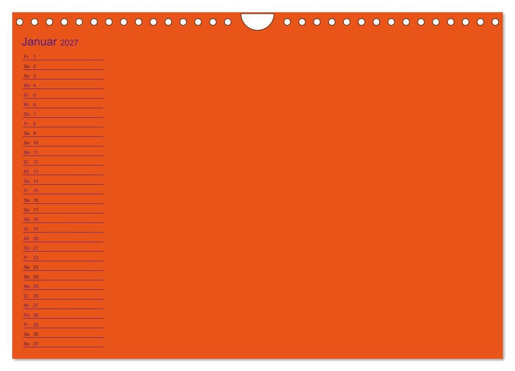 Weitere Ansicht: Bastel-Geburtstagskalender orange / Geburtstagskalender (Wandkalender 2027 DIN A4 quer), CALVENDO Monatskalender | Kreativ ist gut, Calvendo