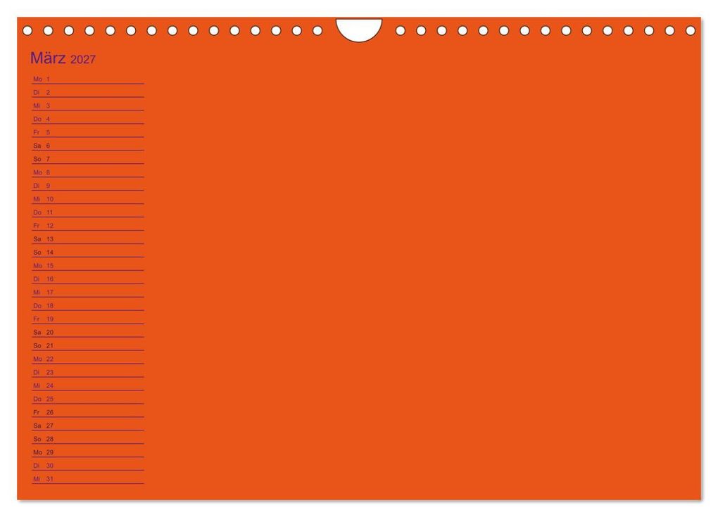 Weitere Ansicht: Bastel-Geburtstagskalender orange / Geburtstagskalender (Wandkalender 2027 DIN A4 quer), CALVENDO Monatskalender | Kreativ ist gut, Calvendo