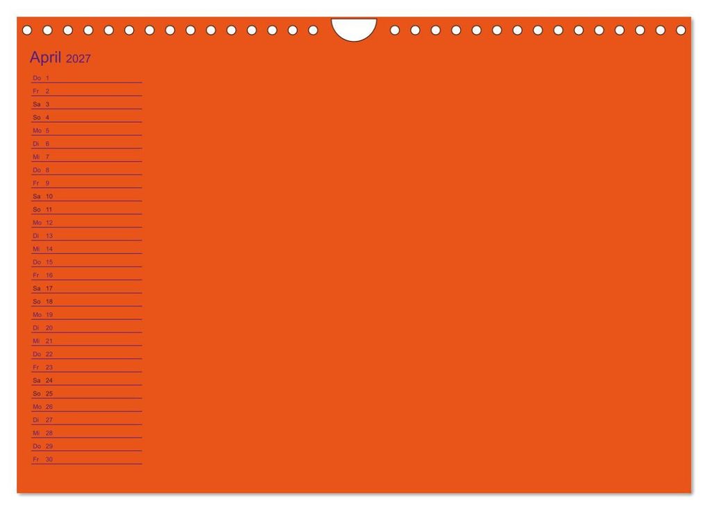 Weitere Ansicht: Bastel-Geburtstagskalender orange / Geburtstagskalender (Wandkalender 2027 DIN A4 quer), CALVENDO Monatskalender | Kreativ ist gut, Calvendo