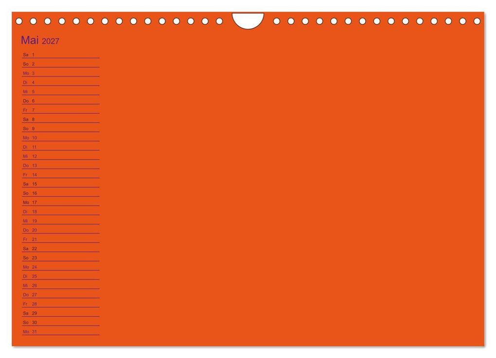 Weitere Ansicht: Bastel-Geburtstagskalender orange / Geburtstagskalender (Wandkalender 2027 DIN A4 quer), CALVENDO Monatskalender | Kreativ ist gut, Calvendo