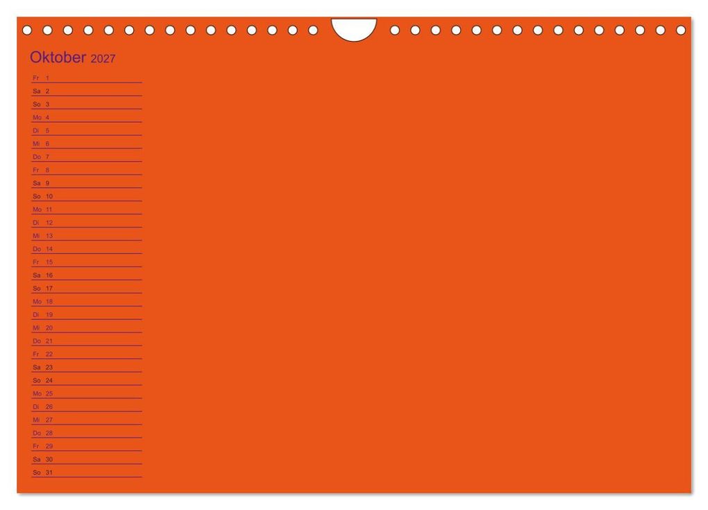 Weitere Ansicht: Bastel-Geburtstagskalender orange / Geburtstagskalender (Wandkalender 2027 DIN A4 quer), CALVENDO Monatskalender | Kreativ ist gut, Calvendo