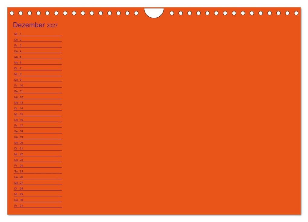 Weitere Ansicht: Bastel-Geburtstagskalender orange / Geburtstagskalender (Wandkalender 2027 DIN A4 quer), CALVENDO Monatskalender | Kreativ ist gut, Calvendo
