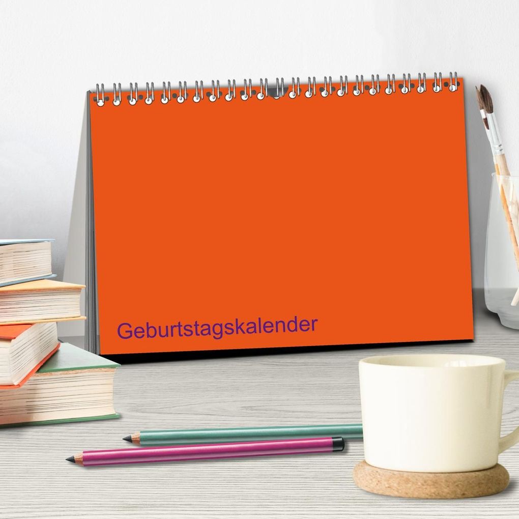 Weitere Ansicht: Bastel-Geburtstagskalender orange / Geburtstagskalender (Tischkalender 2027 DIN A5 quer), CALVENDO Monatskalender | Kreativ ist gut, Calvendo
