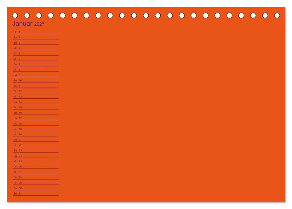 Weitere Ansicht: Bastel-Geburtstagskalender orange / Geburtstagskalender (Tischkalender 2027 DIN A5 quer), CALVENDO Monatskalender | Kreativ ist gut, Calvendo