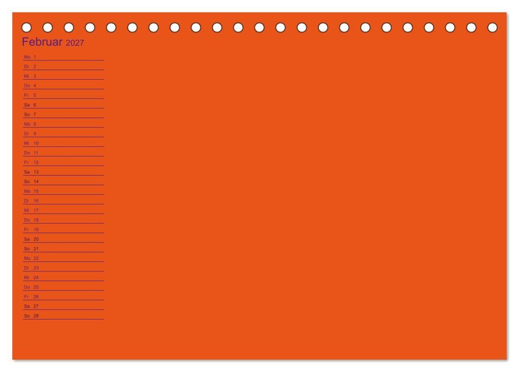 Weitere Ansicht: Bastel-Geburtstagskalender orange / Geburtstagskalender (Tischkalender 2027 DIN A5 quer), CALVENDO Monatskalender | Kreativ ist gut, Calvendo