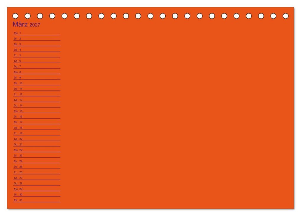 Weitere Ansicht: Bastel-Geburtstagskalender orange / Geburtstagskalender (Tischkalender 2027 DIN A5 quer), CALVENDO Monatskalender | Kreativ ist gut, Calvendo