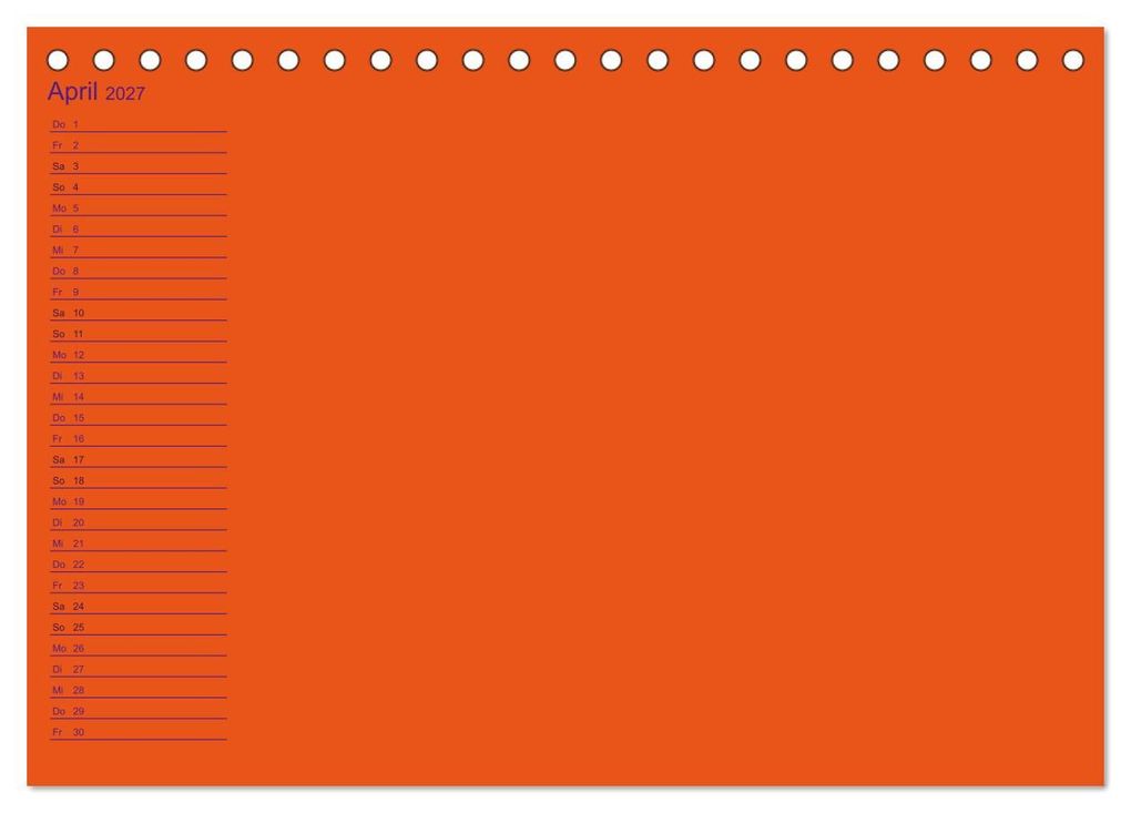 Weitere Ansicht: Bastel-Geburtstagskalender orange / Geburtstagskalender (Tischkalender 2027 DIN A5 quer), CALVENDO Monatskalender | Kreativ ist gut, Calvendo