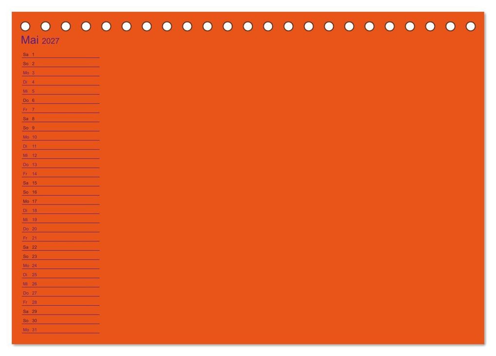 Weitere Ansicht: Bastel-Geburtstagskalender orange / Geburtstagskalender (Tischkalender 2027 DIN A5 quer), CALVENDO Monatskalender | Kreativ ist gut, Calvendo