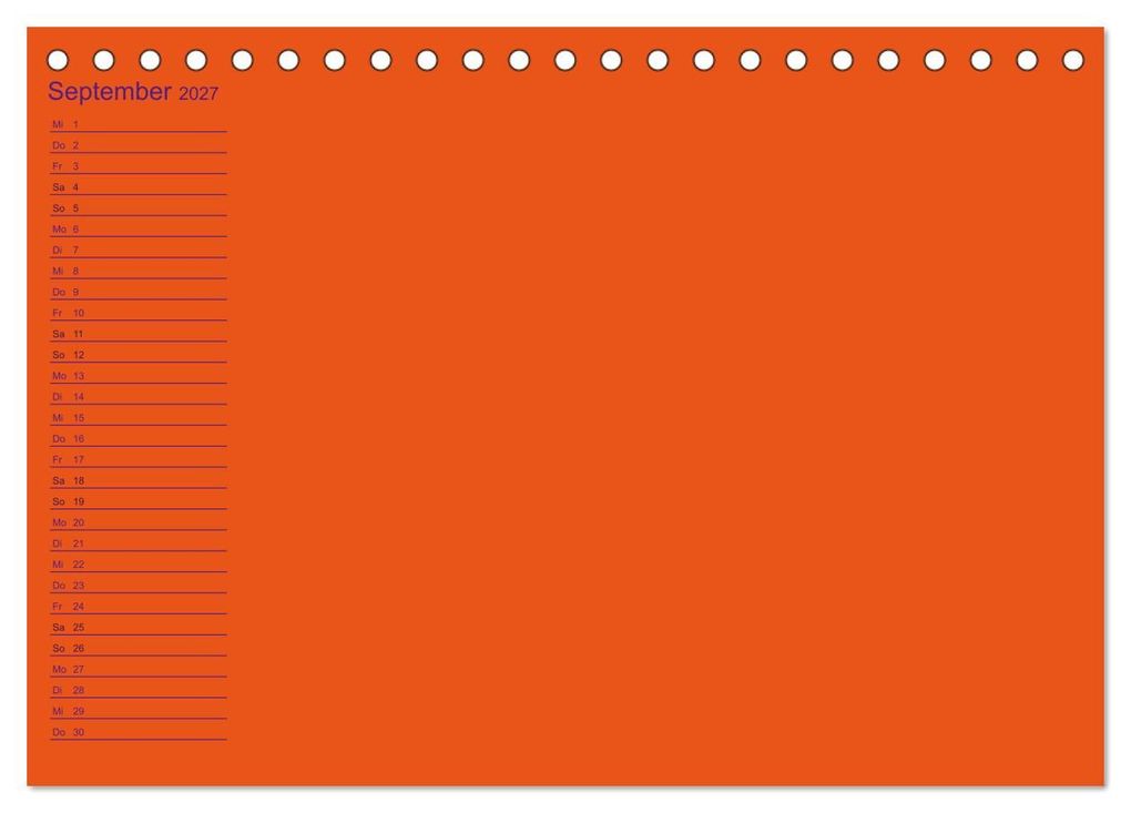 Weitere Ansicht: Bastel-Geburtstagskalender orange / Geburtstagskalender (Tischkalender 2027 DIN A5 quer), CALVENDO Monatskalender | Kreativ ist gut, Calvendo