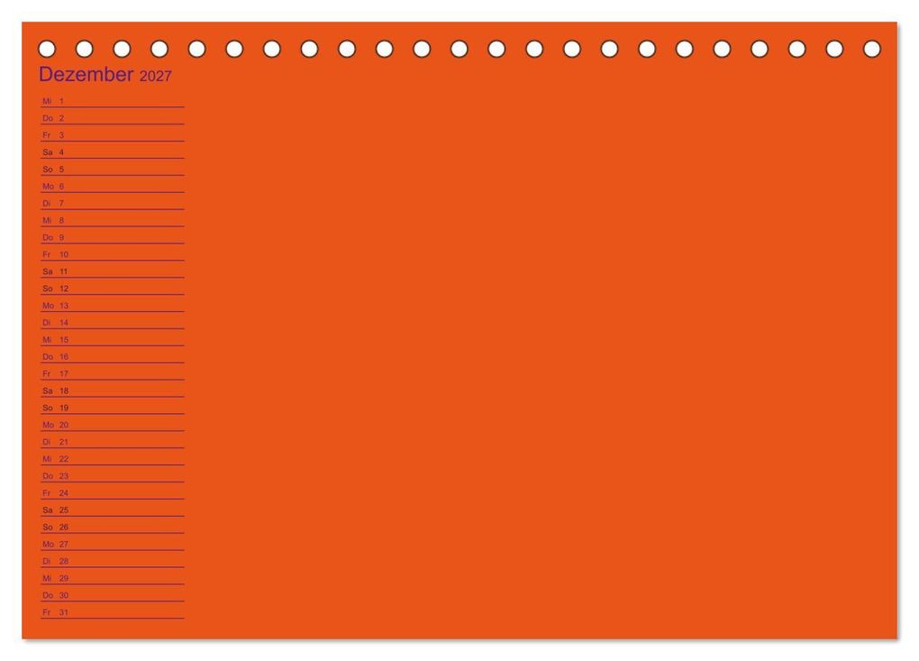 Weitere Ansicht: Bastel-Geburtstagskalender orange / Geburtstagskalender (Tischkalender 2027 DIN A5 quer), CALVENDO Monatskalender | Kreativ ist gut, Calvendo