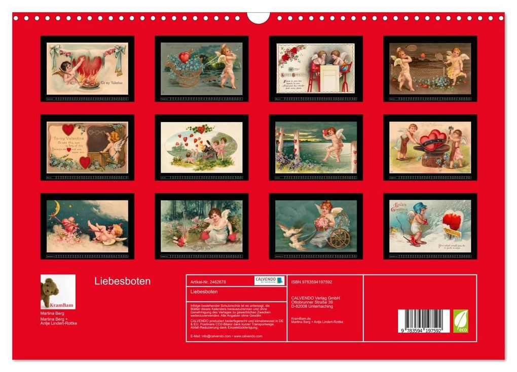 Weitere Ansicht: Liebesboten (Wandkalender 2027 DIN A3 quer), CALVENDO Monatskalender | Martina Berg, Calvendo