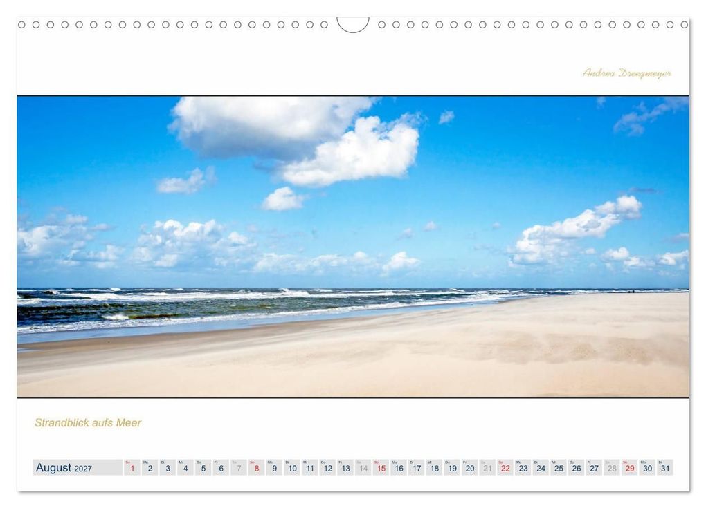 Weitere Ansicht: PANORAMA - Ostfriesische Inseln (Wandkalender 2027 DIN A3 quer), CALVENDO Monatskalender | Andrea Dreegmeyer, Calvendo