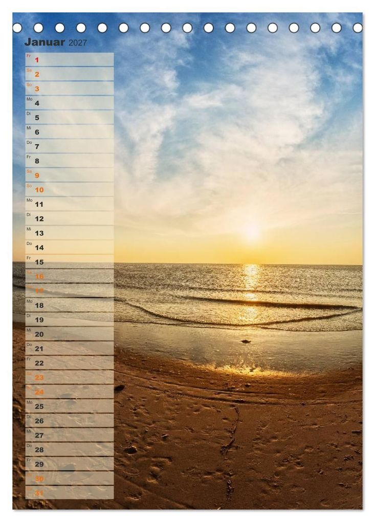 Weitere Ansicht: Zwischen Dünen und Watt / Geburtstagskalender (Tischkalender 2027 DIN A5 hoch), CALVENDO Monatskalender | Kathleen Bergmann, Calvendo