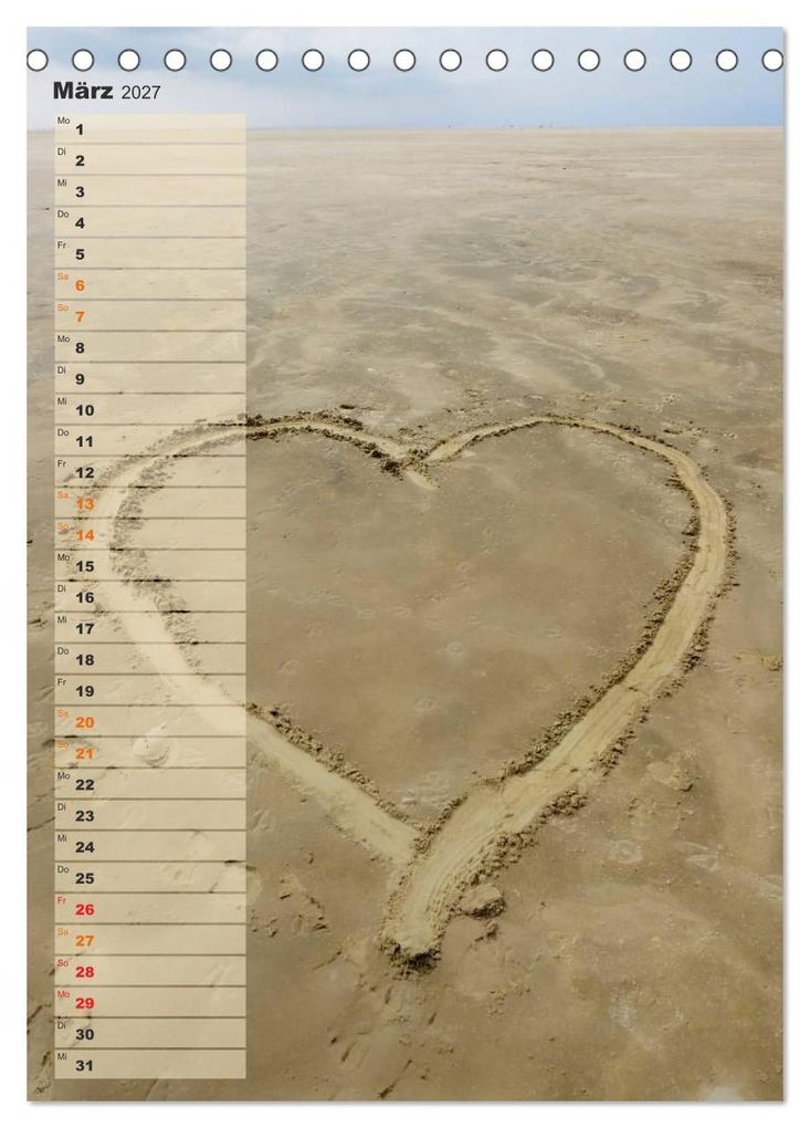 Weitere Ansicht: Zwischen Dünen und Watt / Geburtstagskalender (Tischkalender 2027 DIN A5 hoch), CALVENDO Monatskalender | Kathleen Bergmann, Calvendo