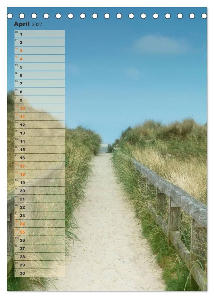 Weitere Ansicht: Zwischen Dünen und Watt / Geburtstagskalender (Tischkalender 2027 DIN A5 hoch), CALVENDO Monatskalender | Kathleen Bergmann, Calvendo
