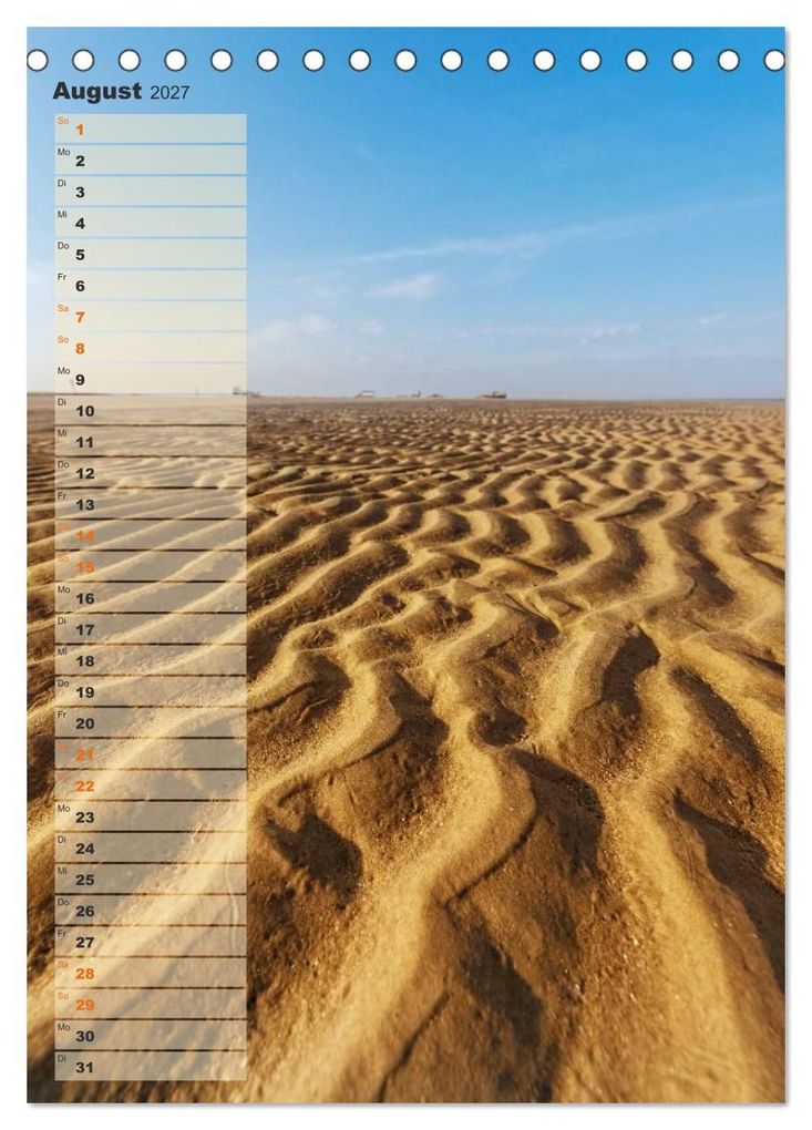 Weitere Ansicht: Zwischen Dünen und Watt / Geburtstagskalender (Tischkalender 2027 DIN A5 hoch), CALVENDO Monatskalender | Kathleen Bergmann, Calvendo